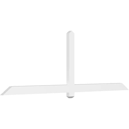 Ekena Millwork Eugene Architectural Grade PVC Gable Bracket, 96"W x 32"H x 2"D x 4"F, 8/12 Pitch GBP096X32X0204EUG00